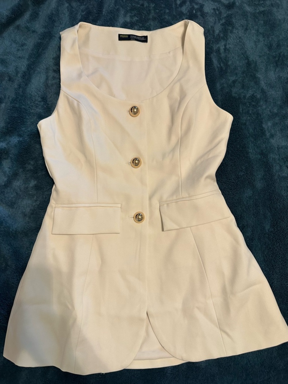 Finesse Cream Sleeveless Button Front Blouse NWOT